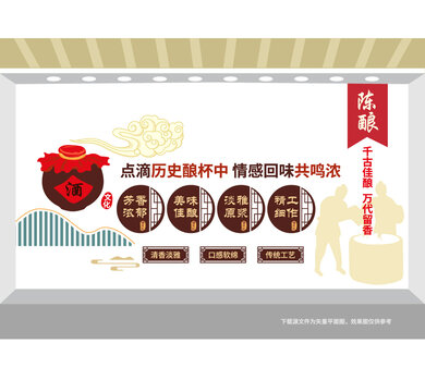 陳釀美酒傳統(tǒng)工藝酒宣傳墻