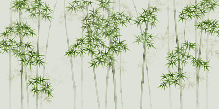 新中式朦朧植物裝飾畫