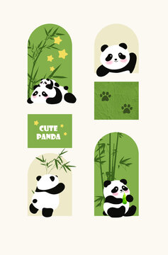 可愛(ài)卡通熊貓形象插畫(huà)