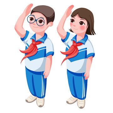 少先隊(duì)員敬禮卡通形象