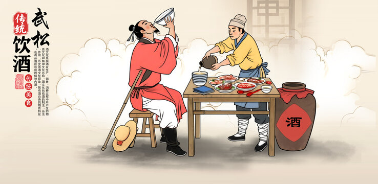 武松飲酒圖