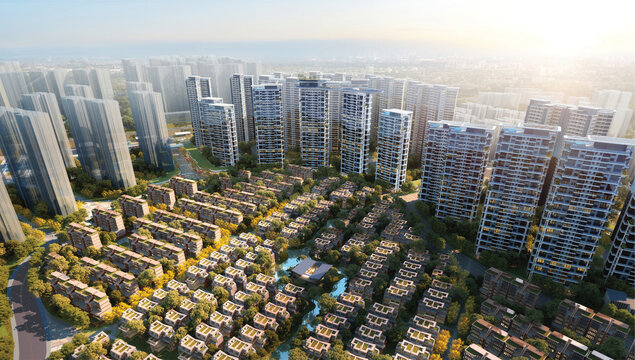 現(xiàn)代城市住宅建筑群景觀