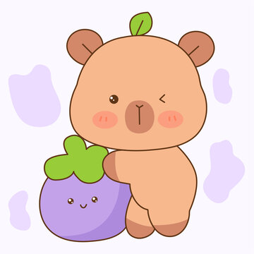 水果卡皮巴拉插畫