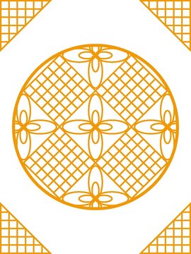 鏤空裝飾圖案幾何圖形圓形窗格