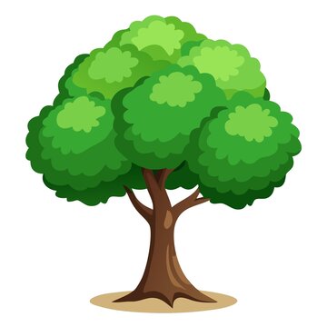 卡通風(fēng)格茂盛綠色大樹