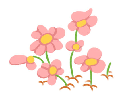 可愛手繪粉色小花插畫