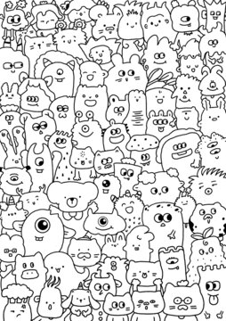 小怪獸涂鴉本插畫