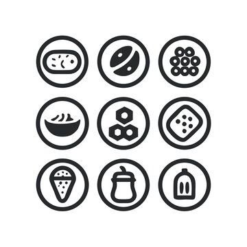 簡約食物相關(guān)圖標(biāo)集合