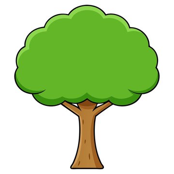 卡通風(fēng)格綠色樹木插畫