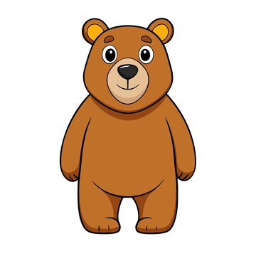 可愛(ài)站立卡通棕色小熊