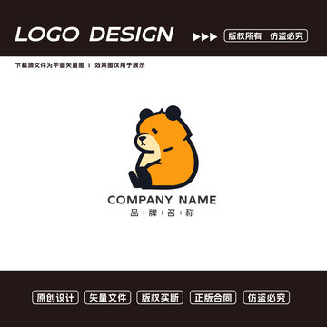 可愛小熊卡通品牌標(biāo)志設(shè)計(jì)