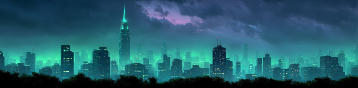 夢幻夜色都市天際線