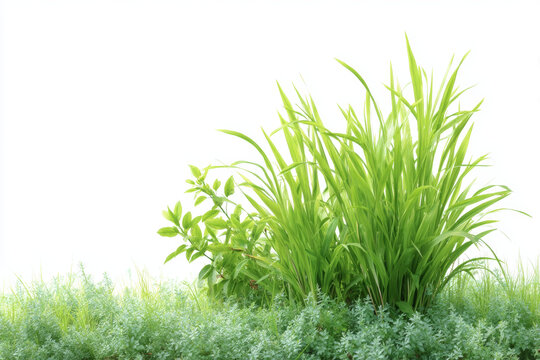清新綠草和植物背景圖