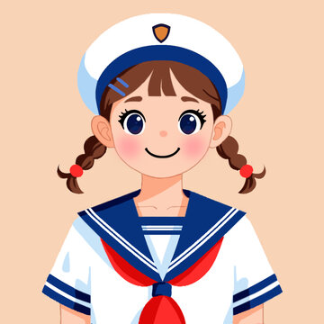 可愛雙馬尾水手服女孩