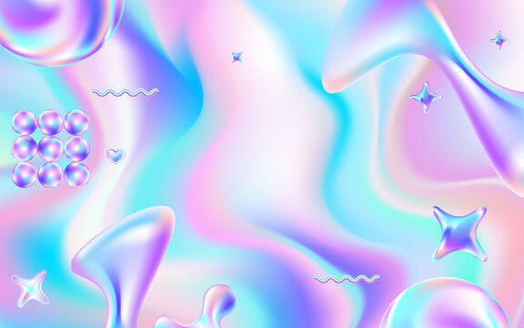 夢幻漸變流體抽象背景圖