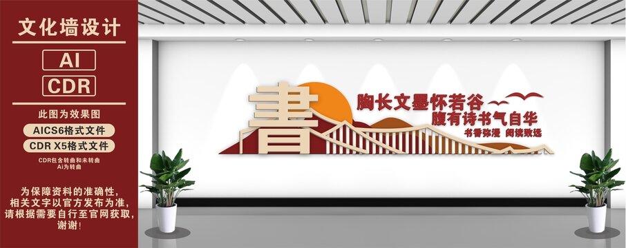 讀書閱讀文化墻