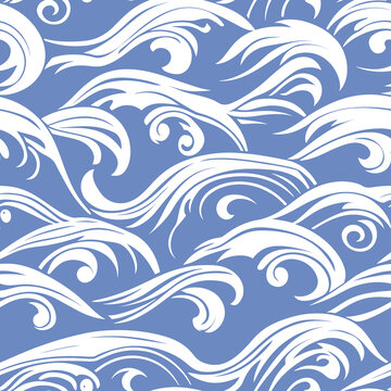 藍(lán)白海浪中式傳統(tǒng)花紋