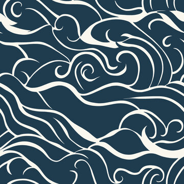 藍白簡約海浪圖案紋理
