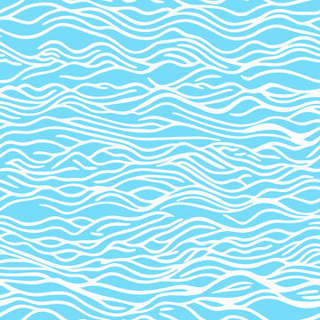 藍白簡約線條波浪紋理圖案