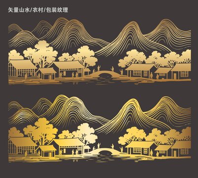 金色線條鄉(xiāng)村線條元素