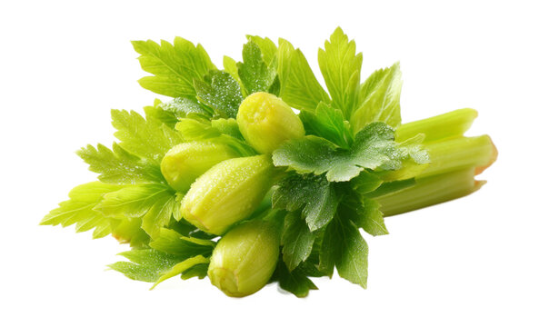 [免摳素材]新鮮芹菜莖上的露珠
