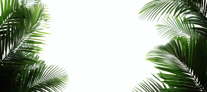 熱帶棕櫚葉框架背景圖