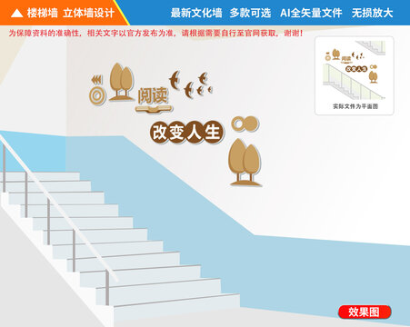 讀書樓梯文化墻