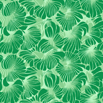 清新綠色植物花紋圖案
