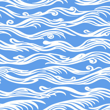 藍(lán)白簡約海浪圖案背景
