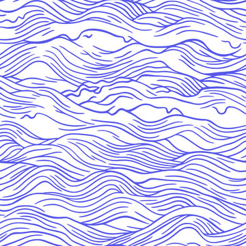 藍(lán)白線條波浪圖案背景