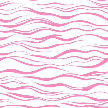 粉色波浪線條無縫圖案