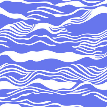藍(lán)白簡約波浪紋理圖案