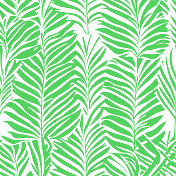 清新綠色熱帶植物葉片圖案