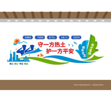 保安公司物業(yè)管理文化墻