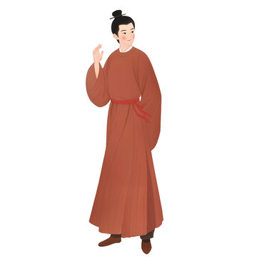 五十六個民族之漢族少年少女插畫元素