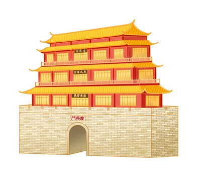潮州廣濟(jì)樓插畫免扣元素