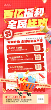 百億福利全民狂歡促銷海報