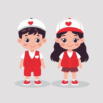 可愛(ài)的紅心小志愿者