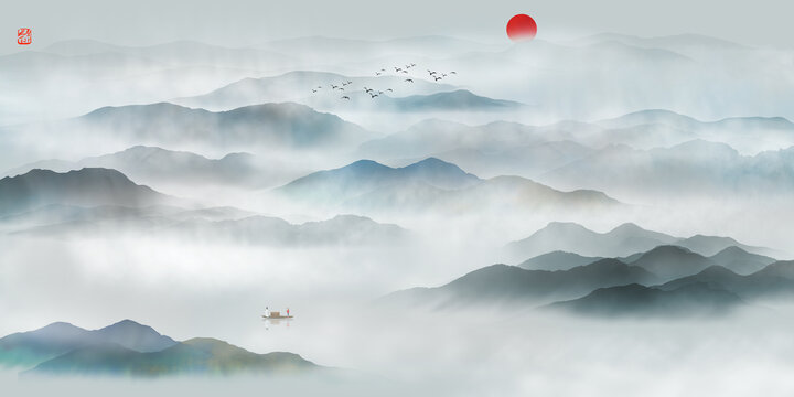新中式山水畫