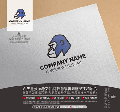 大猩猩頭像LOGO