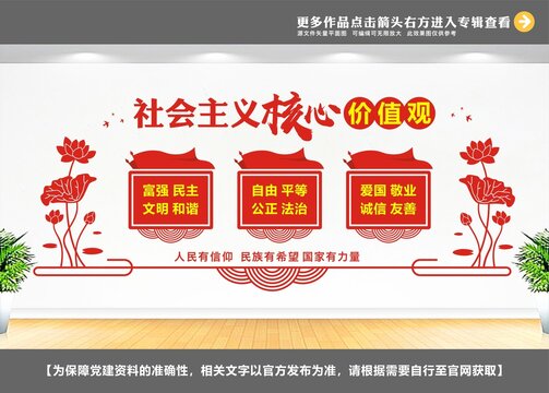 核心價值觀造型背景墻