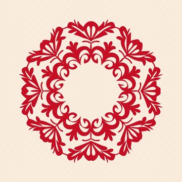 中式傳統(tǒng)紅色圓形花紋圖案