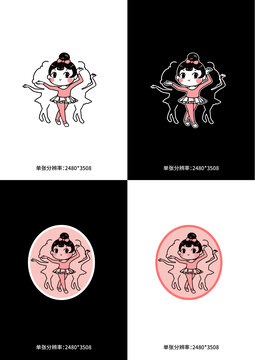 矢量卡通舞蹈女孩