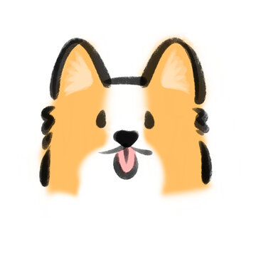 可愛(ài)手繪風(fēng)柯基犬頭像