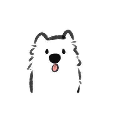 可愛(ài)簡(jiǎn)筆畫(huà)薩摩耶狗狗頭像