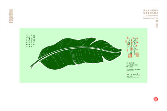 中式風(fēng)芭蕉葉典雅插畫(huà)