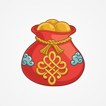 喜慶金袋裝滿金元寶