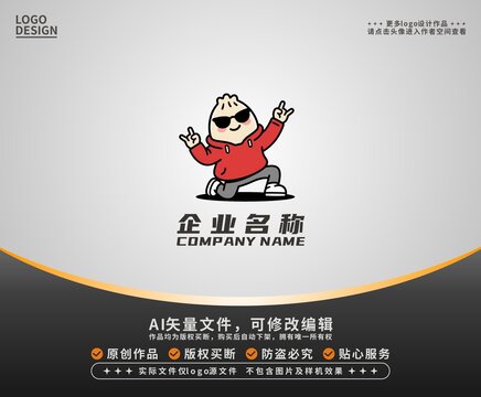 卡通潮流包子logo