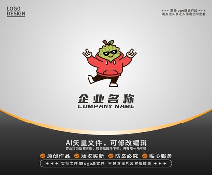 卡通潮流榴蓮logo