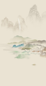 簡約山水畫